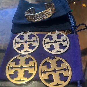 Tory Burch Gold and Silver Earrings